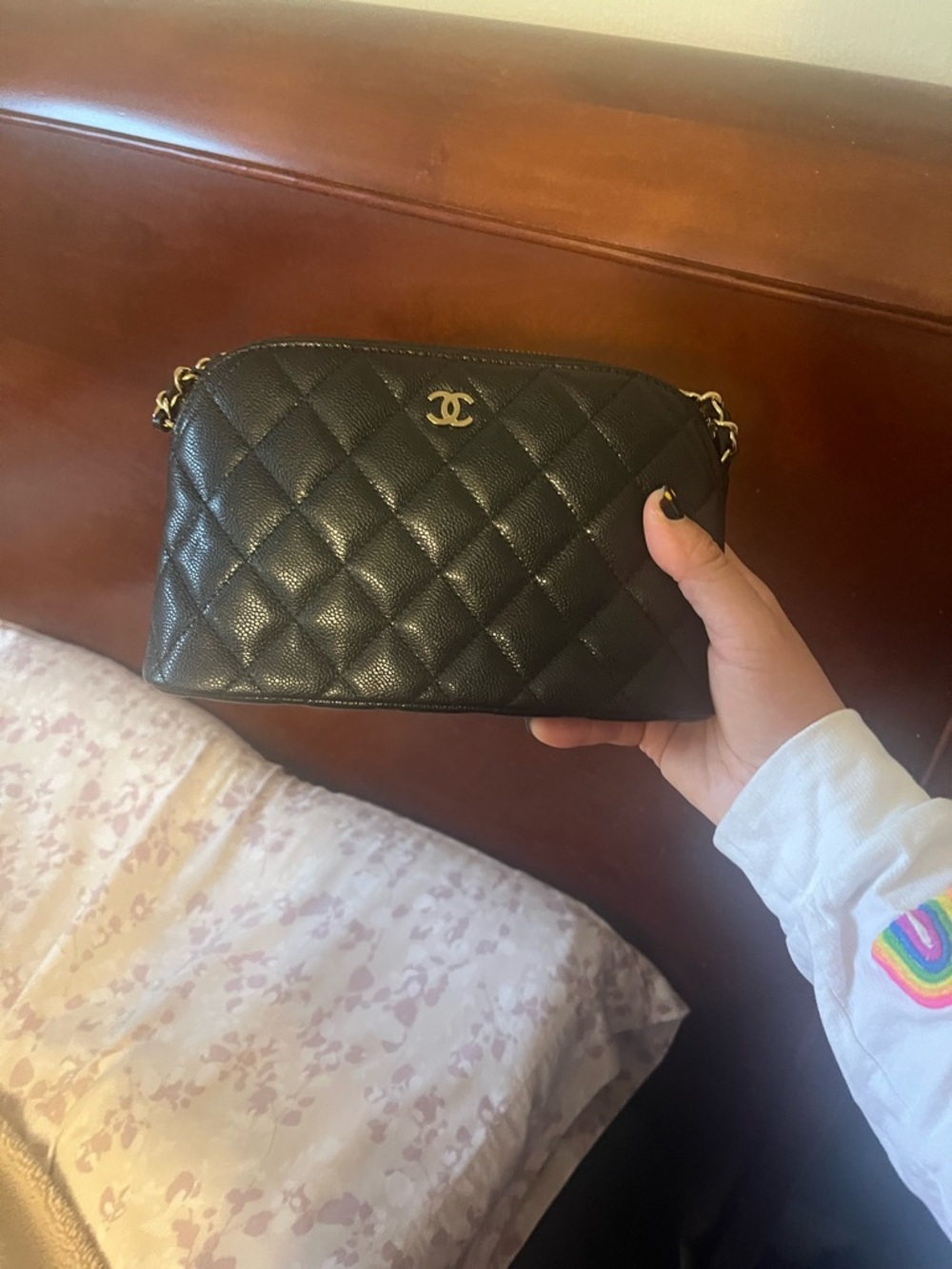 Chanel clutch with chain
